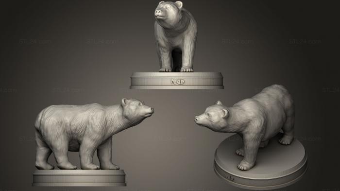 Статуэтки животных (Реалистичный Медведь75, STKJ_1396) 3D модель для ЧПУ станка